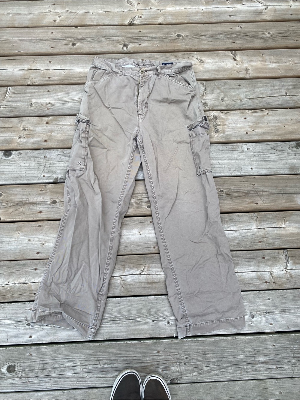 Nautica Men's Taupe Cargo Pants with Side Pockets